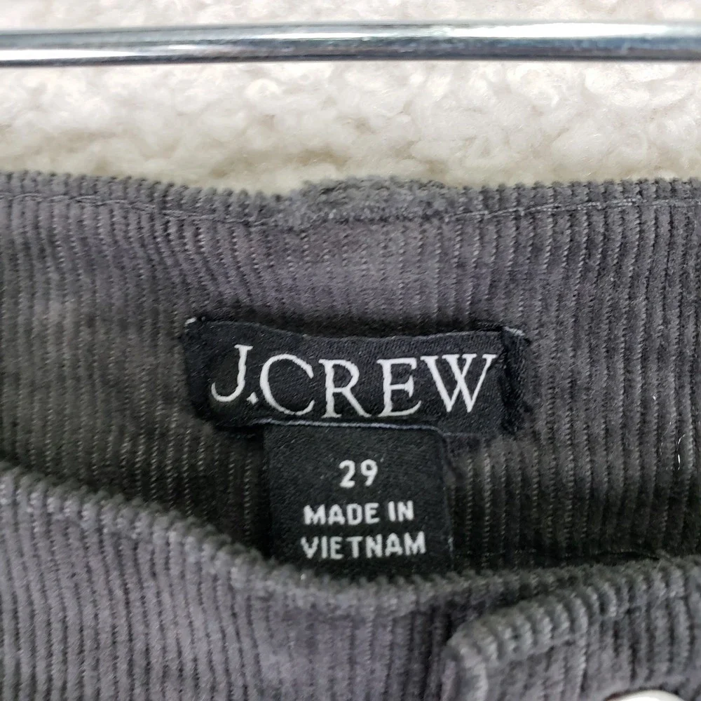 J.Crew Wide Leg Corduroy Pants Womens 29 Gray High Rise Patch Pocket Casual